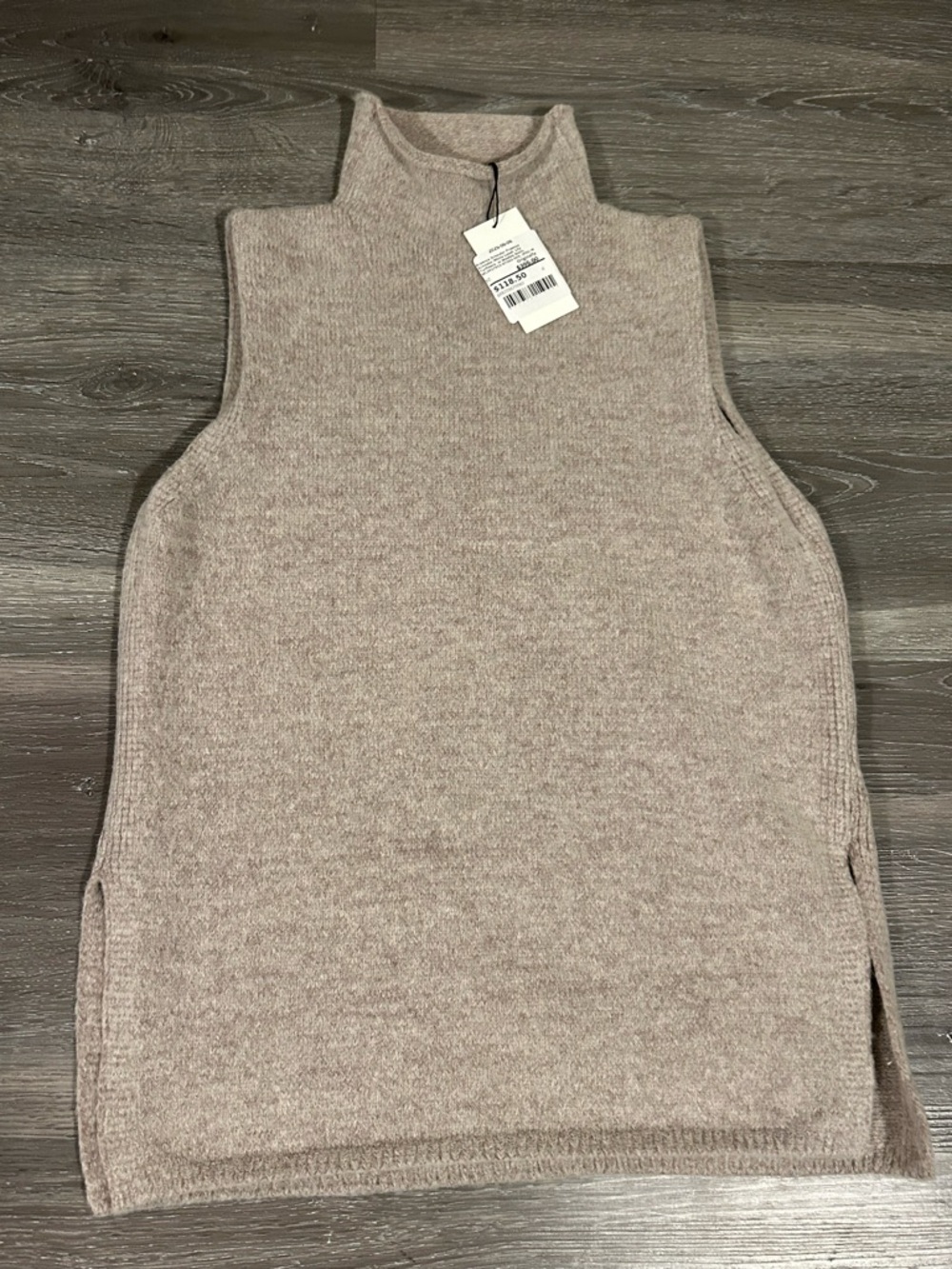 Proenza Schouler White Label Women Biege Lily Sleeveless Turtleneck Sweater Sz M